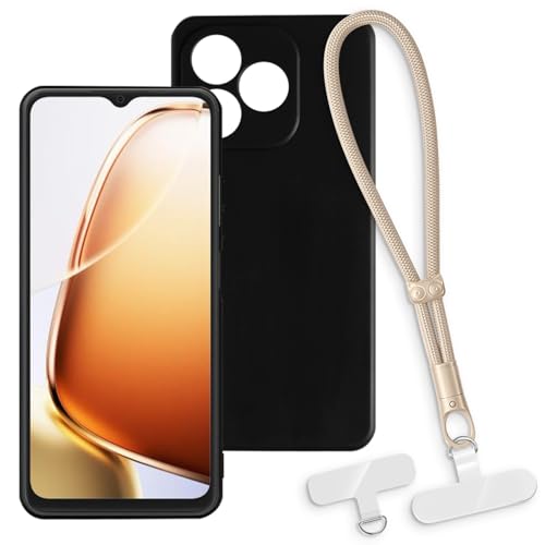 OAGELIM 2-in-1�ی�P�[�X�ƃ��X�g�X�g���b�v Blackview Wave 9C �Ƃ̌݊������� ���O���\�ȃ��j���[�h�t���d�b�J�o�[�A����~�ߕ����h�~�O���b�v�n���h�� (�u���b�N + �S�[���h)