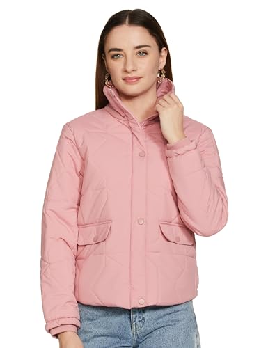 Image of Qube By Fort Collins Polyester, Standard Length Women's Quilted Bomber Jacket Stylish, Warm, And Cozy Winter Outerwear