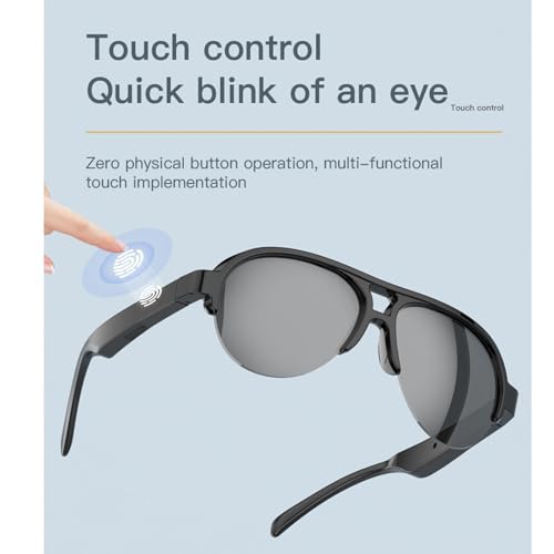Jectse Lunettes Intelligentes AI, Lunettes Intelligentes avec et Bluetooth, Lentilles de Filtrage de Lumière Bleue Lunettes de Soleil Intelligentes pour Hommes Femmes, Voyage