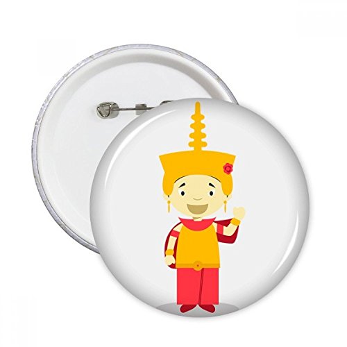Chapeau jaune Cambodge pins pour masquer une imperfection ou raviver un vêtement triste