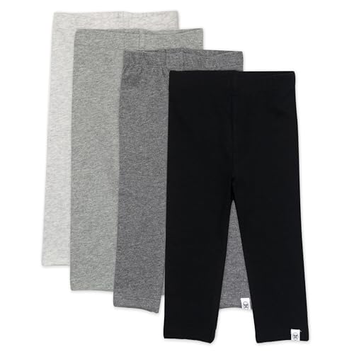 Image of HonestBaby Multipack Leggings Skinny, Flare and Cargo Pants Organic Cotton for Infant Baby Girls, Toddlers, Little Kids