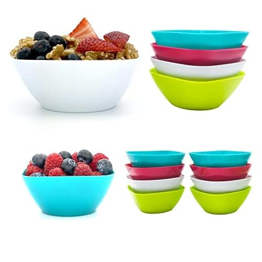 Cuencos Aperitivos | Pack 12 Bols de Cocina de Plástico Resistente | Ideal para Desayunos, Postres o Salsas | Aptos para Lavavajillas y Microondas | Cuencos de Plástico en 2 Tamaños y 4 Colores