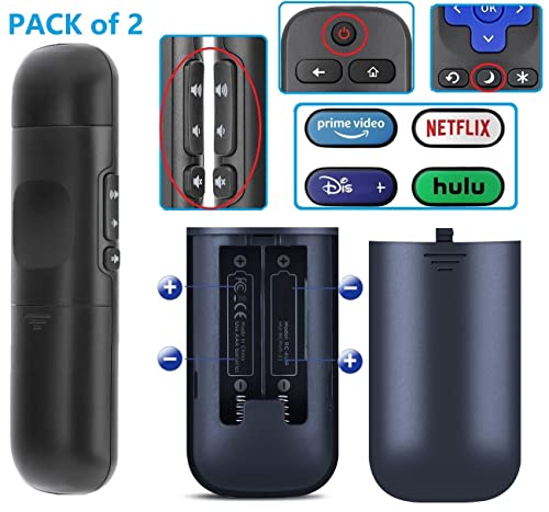 (Pack Of 2) Replacement Remote Control Universal For Roku Tv/For Hisense/Element/Tcl/Sharp/Onn/Philips/Hitachi/Jvc Roku Series Smart Tvs #TOP2