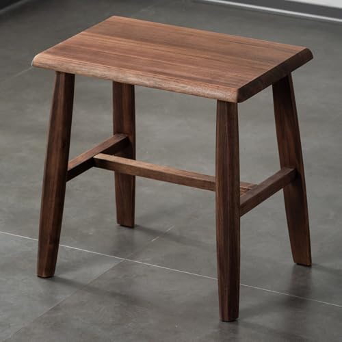 Taburete de Madera Maciza Silla Baja para Tocador Dormitorio Entrada Salón Asiento Compacto para Hogar Apartamento Espacios Reducidos