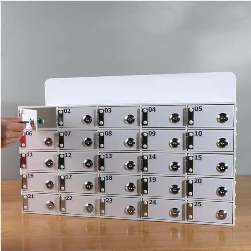 Wall Mounted Cell Phone Storage Locker Box with Door Locks & Keys, Classroom Pocket Storage Solution for Secure Device Organization