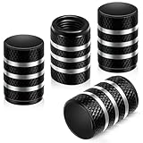 Sondsilen エアバルブキャップ 車 バイク タイヤバルブキャップ 4個セット ブラック アルミ製 自転車 汎用 軽量 高強度 腐食防止