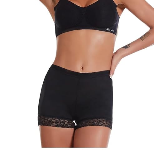 Calcinha Short Calçola Aumenta Bumbum Com Enchimento (BR, Alfa, P, Regular, Preto)