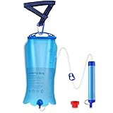 SimPure Gravity Water Filter, Portable Water Filter Survival with 3L Gravity-Fed Water Bag, Tree Strap, BPA Free Survival Gear and Equipment for Camping Hiking Emergency Preparedness