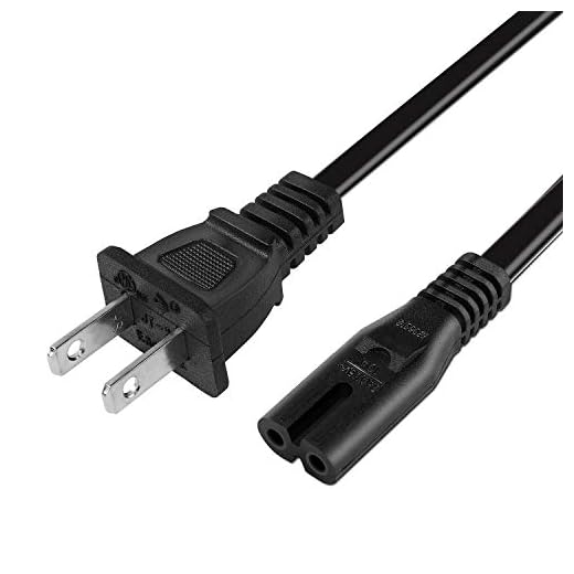 Cabo de alimentação de 2 pinos compatível com TV/monitor de LED Samsung