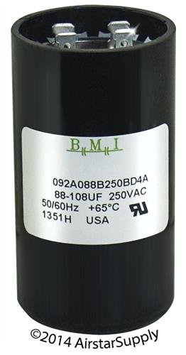 88-106 Uf X 220/250 Vac - Well Pump Motor Start Capacitor - Bmi Replacement # 092A088B250Bd4A - Made In The Usa #TOP1