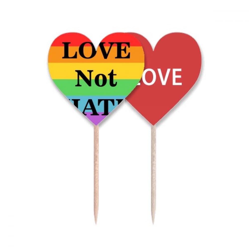 Cure-dents LGBT transgenres célébrant l'amour universel Love Not Hate pour gâteaux