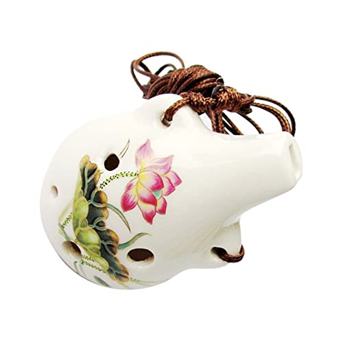 Totority Beginner Practice Ocarina Tenor Boys and Girls Musical Instrument 6-hole Flower Modeling