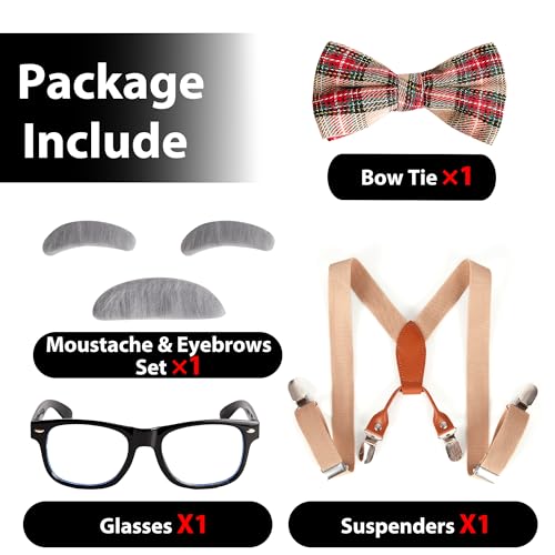 Image of Kids Old Man Costume 100 Days of School Grandpa Costume for Boy 1920s Old Man Cos