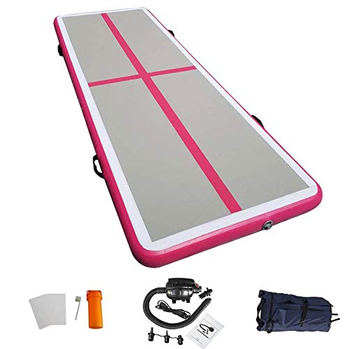 86 York 10Ft 13Ft 16Ft 20Ft Inflatable Gymnastics Air Tumble Mat Track Tumbling Mat With Pump For Gym/Home/Yoga/Training/Kids/Sport/Taekwondo/Game (27Ftx6.6Ftx8In, Pink) #TOP1