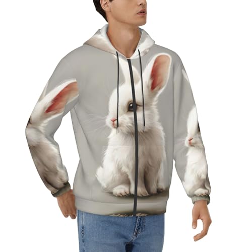 Sweat à capuche décontracté homme blanc avec cordon pour vos sorties week-end
