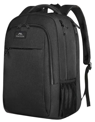 MATEIN Rucksack Herren, Groß Laptop Rucksack 17,3 Zoll Schulrucksack Laptoptasche mit Anti Diebstahl, Laptop Backpack Reiserucksack TSA für Business Arbeit Reisen Teenager College Tech Damen, Schwarz
