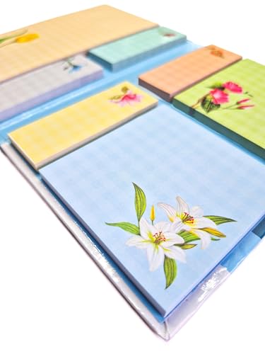 Image of The Good Part 350 Sticky Notes Set - Floral Collection | Assorted Sizes Sticky Notes Pads | Aesthetic Memo Pads for Office, Study, to-Do Lists, Reminders & Note Taking