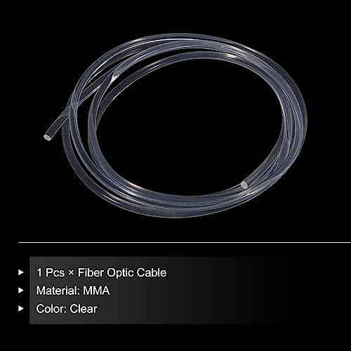 Image of MECCANIXITY PMMA Fiber Optic Light Side Glow Cable, 8mmx3m LED Transparent for Hotels, KTV, DIY Art, Home Decoration