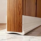 VOSSOT 93 cm Guarnizione per Porta Silicone Bianco, Paraspifferi Adesivo Porta, Guarnizione Autoadesiva Insonorizzante, Impermeabile E Antipolvere, Banda Isolante Termica Porte Interne Esterne, Bianco