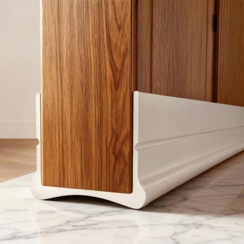 VOSSOT 93 cm Bande DéTanchéIté De Porte Blanc, Joint Bas De Porte en Silicone Auto-AdhéSif, Bande Coupe-Vent Porte, Isolation Phonique Et Thermique, Calfeutrer Bas De Porte Anti Courant Dair, Blanc