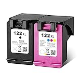 Saiyeeka for HP 122 122XL Ink Cartridges Replacement for HP 122 Ink Cartridges for HP Deskjet 1000 1050 2050 2050s 3000 3050A Laser Printer 1 Black 1 Tri-Color