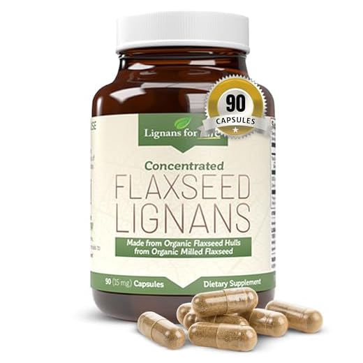 Lignans For Life Flaxseed Lignans for Dogs & People - Organic Flaxseed Supplement for Hormone Support, 15mg 90 Capsules, Flax Seed for Dogs & Women, High-Fiber