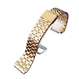 Type de fermoir : ACIER WTNZBAEM Bracelet de montre rétro carré en métal, compatible avec les modèles CASIO A159w-n1, A158WA/168, LA670, AE-1200/W-218H/F84, bracelet acier inoxydable 18 mm(Rosegold 5)
