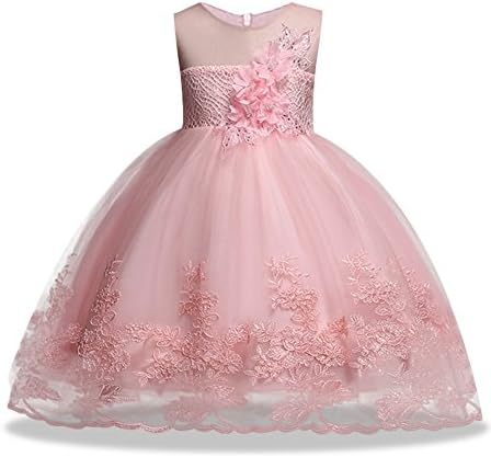 Dress for Little Baby Girl Pink Summer Formal Casual Dress 2T Christmas Special Occasion Ball Gown Size 2 Knee Length A-Line Ball Gown Tutu Little Children Floral Dresses Girls Gift (Pink 110)