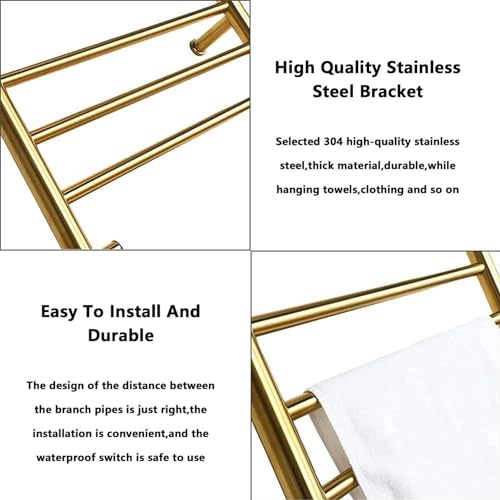 Chauffage de serviette réglable 45-70°C à télécommande pour salle de bain - 8