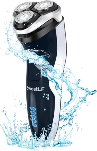 SweetLF [2024 Nuevo] Maquinilla de afeitar eléctrica para hombre, en húmedo y seco, con cortapelos retráctil, 100% resistente al agua, afeitadora eléctrica para hombres