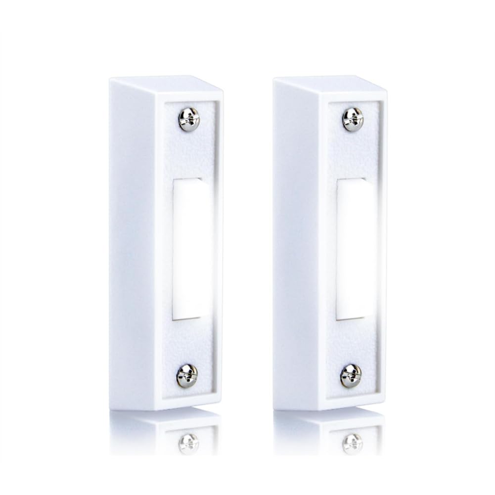 UDSKNV[KSL Wired LED Lighted Doorbell Button 2-Pack, High Compatibility Push Button Replacement for Garage and Wall Mount