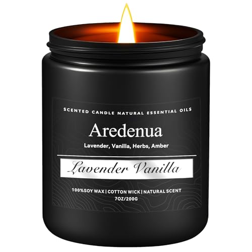 Scented Candles for Men, Lavender Vanilla, Soy Wax, 7 oz