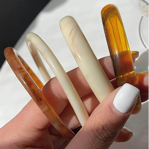 4PCS Chunky Acrylic Bangles Bracelets for Women Geometric Acrylic Large Cuff Bracelet Thick Wide Statement Bangle Bracelets for Women Resin Jewelry3