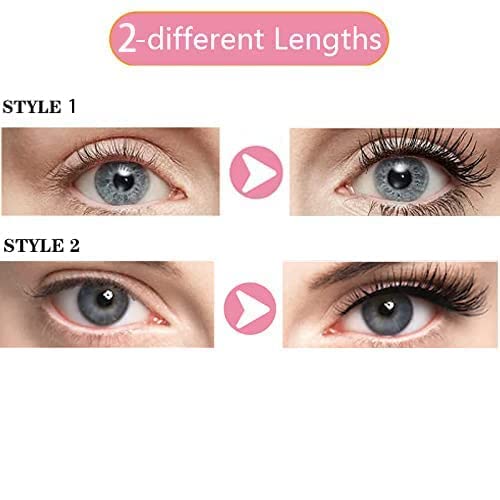 Reusable Self-Adhesive Eyelashes No Glue or Eyeliner Needed, 3 Secs To Put On False Lashes for Women（2-pairs）…
