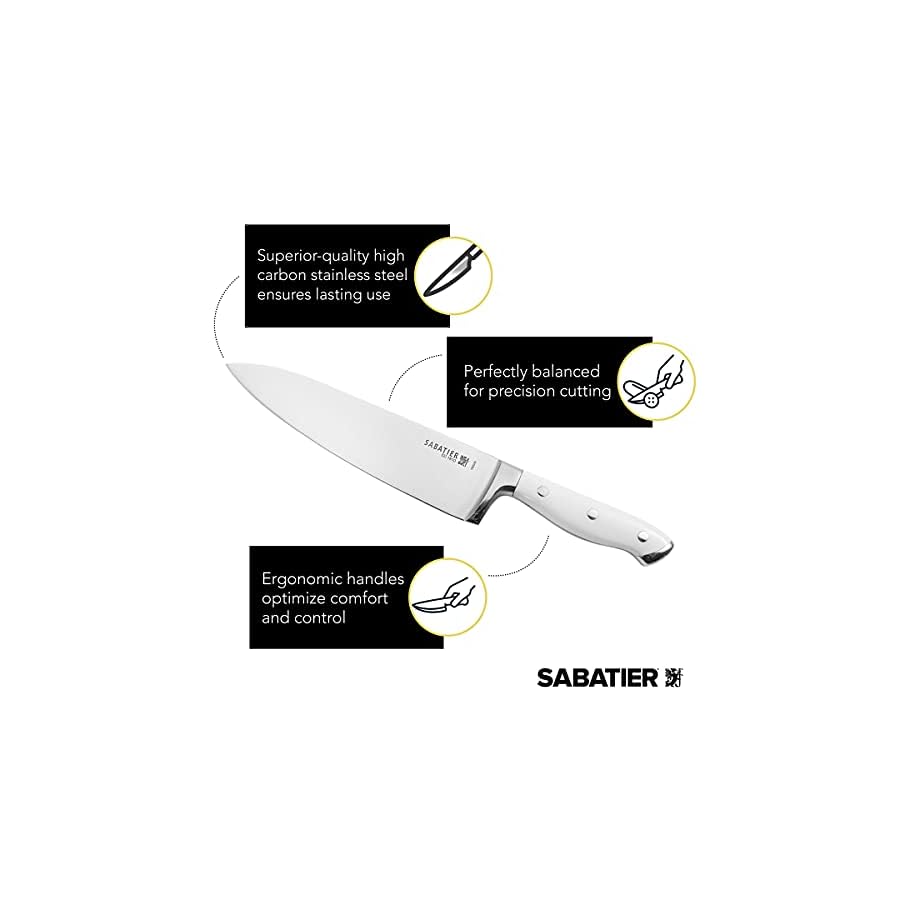 Sabatier-15-Piece-Forged-Triple-Rivet-Knife-Block-Set-High-Carbon-Stainless-Steel-Kitchen-Knives-Razor-Sharp-Knife-set-with-Acacia-Wood-Block-White-Handles Sabatier 15-Piece Forged Triple Rivet Knife Block Set, High-Carbon Stainless Steel Kitchen Knives, Razor-Sharp Knife set with Acacia Wood Block, White Handles