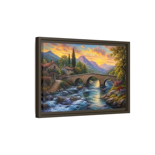 Tableau nature de montagne et coucher de soleil pour une atmosphère sereine