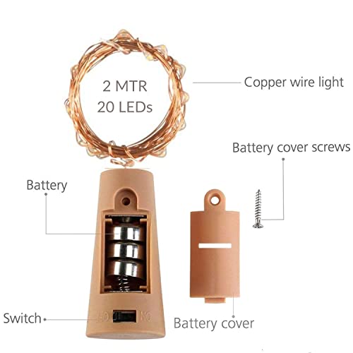 Image of Lexton Cork Light | Bottle Light | Blue Copper String Light | Cork String Light | 4 Pieces | for Valentine's Day, Room decor, Birthdays, Party,Diwali