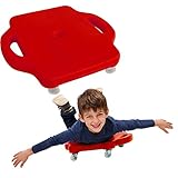 Toy Cubby Square Scooter Board with Safety Hand Guards - Red - Heavy Duty Plastic - Physical...