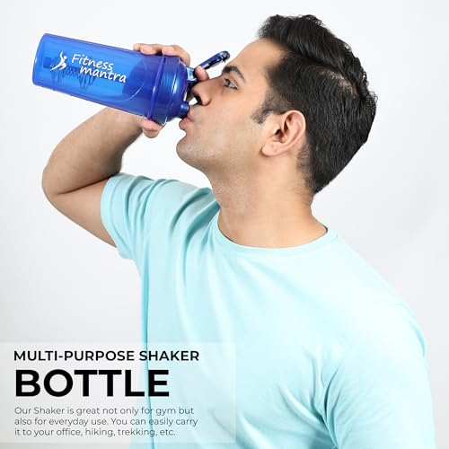Image of Fitness Mantra 700ml Classic Shaker Bottle for Men & Women [Capacity 700 ml (Navy Blue, 700ml)