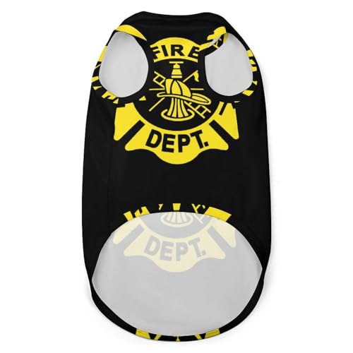 Fire Department Flag Dog Clothes Pullover Dog Shirts Soft Pet Vest Tank Top for Small Medium Dogs & Cats M