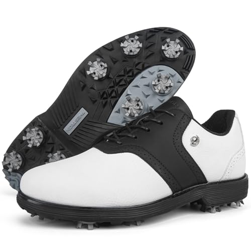 Image of Spikes Golf Shoes Men Professional Golf Shoes Waterproof Walking Footwears for Golfers Outdoor Gym Sneakers