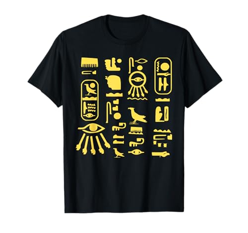 Hiéroglyphes égyptiens, symboles d'écriture égyptologue égyptienne T-Shirt