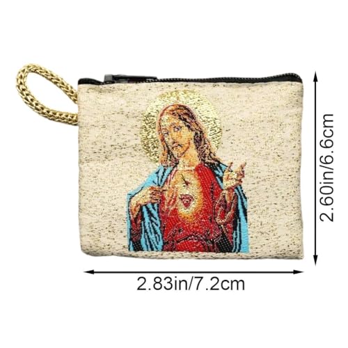Bolsa de rosario católico XJBTBA para evitar enredos de joyas 3