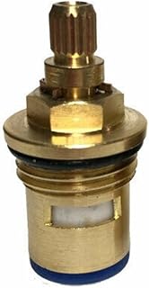 Inserto de válvula de grifo de latón, 2 piezas de repuesto para mezclador de cerámica de 1/2 pulgada x 45 mm, cartucho universal de repuesto para grifo de cuarto de vuelta
