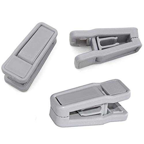 Otylzto 60 Stück Kunststoff-Fingerclips für Kleiderbügel, graue Hosen-Kleiderbügel-Clips, starke Klemm-Griff-Clips für schlanke Samt-Kleiderbügel Cover