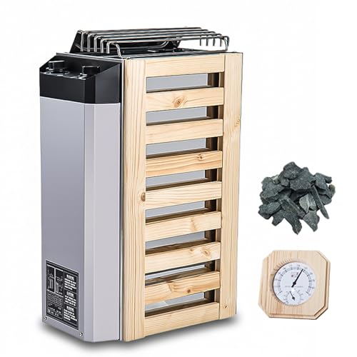 LADECNERHT Poêle De Sauna 3,6 KW 220 V, Contrôle Interne, Température Réglable, Poêle De Sauna électrique en Acier Inoxydable, Chauffage électrique Haute Efficacité pour Maison, Hôtel