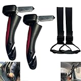 Knugoua 2PCS 4 in 1 Car Door Handle & 2PCS Hand Grab Straps for Elderly, Door Assist Handles Vehicle Support Handles, Multifunction Car Grab Handle, Car Door Latch Handle for Seniors