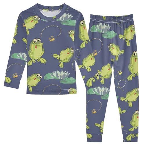 JHKKU Frog Pajamas Set Cotton 2 Piece Soft Comfy Pjs Long Sleeve Lounge Sleepwear 18M