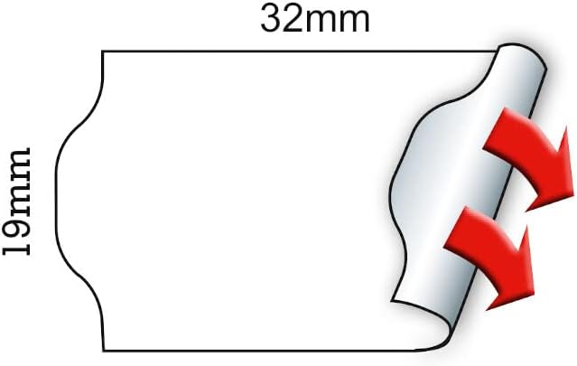 Meto Labels for Hand Labelers (32×19 mm, Two-line, 5,000 Labels, White, Permanently Adhesive, for Meto, Contact, Sato, Avery, Tovel, Samark etc.)