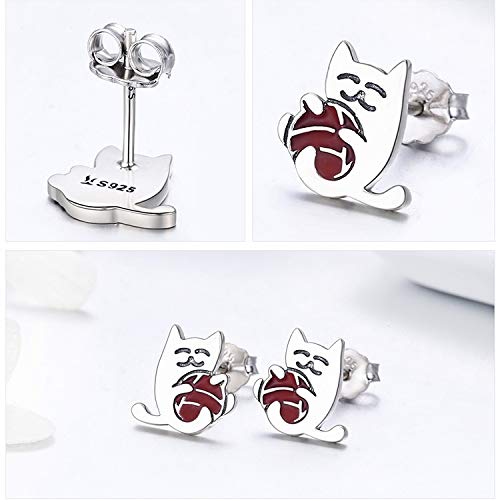 Boucles d'oreilles chat argent pour style quotidien